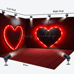 Lofaris Lighted Red Love Valentines Day Room Set Backdrop