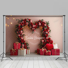 Lofaris Lighted Romantic Red Floral Arch Gifts Backdrop