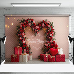 Lofaris Lighted Romantic Red Floral Arch Gifts Backdrop