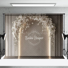 Lofaris Lighted White Floral Arch Wedding Photo Backdrop