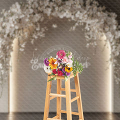 Lofaris Lighted White Floral Arch Wedding Photo Backdrop