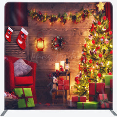 Lofaris Lighting Cabin Merry Christmas Pillow Cover Backdrop