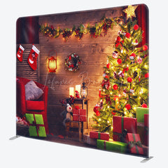 Lofaris Lighting Cabin Merry Christmas Pillow Cover Backdrop