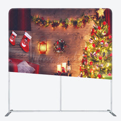 Lofaris Lighting Cabin Merry Christmas Pillow Cover Backdrop