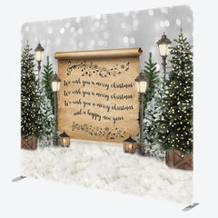 Lofaris Lights Tree Snow Bokeh Double-Sided Square Backdrop