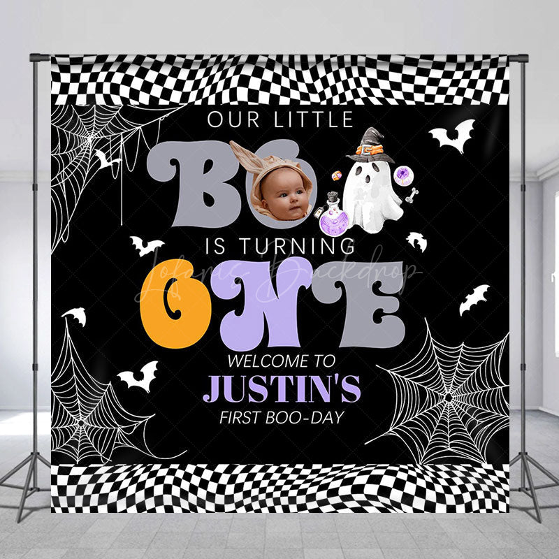 Lofaris Little Boo Halloween Custom Photo Birthday Backdrop