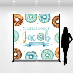 Lofaris Little Donut Candy Custom Name Baby Shower Backdrop