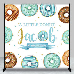 Lofaris Little Donut Candy Custom Name Baby Shower Backdrop