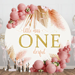 Lofaris Little Miss Onederful Boho Round Birthday Backdrop