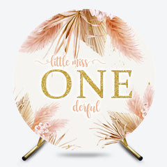 Lofaris Little Miss Onederful Boho Round Birthday Backdrop