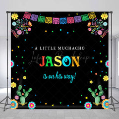 Lofaris Little Muchacho Custom Name Baby Shower Backdrop