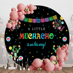 Lofaris Little Muchacho Floral Round Baby Shower Backdrop