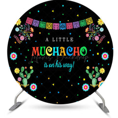 Lofaris Little Muchacho Floral Round Baby Shower Backdrop