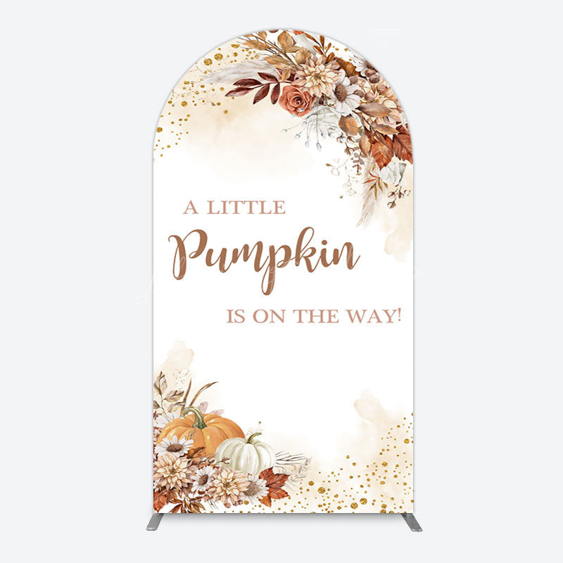 Lofaris Little Pumpkin Boho Floral Baby Shower Arch Backdrop