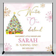 Lofaris Little Snowflake Christmas Custom Birthday Backdrop