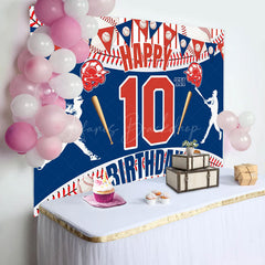 Lofaris Lively Baseball Theme 10Th Birthday Dynamic Backdrop