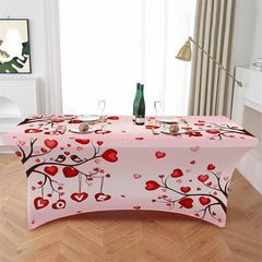 Lofaris Love Heart Tree Valentines Day Stretch Table Cover