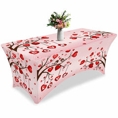 Lofaris Love Heart Tree Valentines Day Stretch Table Cover