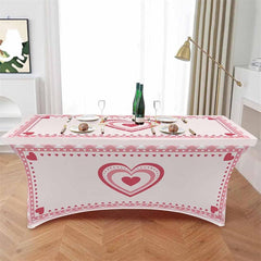 Lofaris Love Hearts Happy Valentines Day Stretch Table Cover