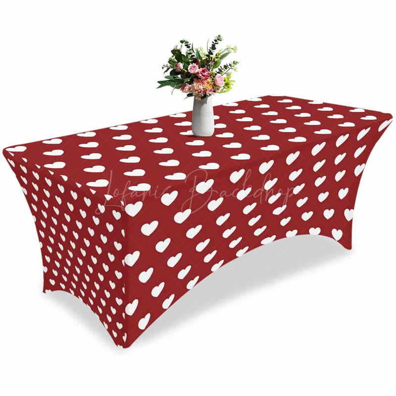 Lofaris Love Romantic Heart Valentines Day Stretch Table Cover