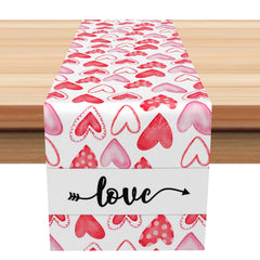 Lofaris Love Various Pink Heart Valentines Day Table Runner