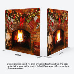 Lofaris Lovely Fireplace Socks Christmas Pillow Case Backdrop