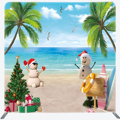 Lofaris Luau Palm Island Xmas In July Pillow Case Backdrop