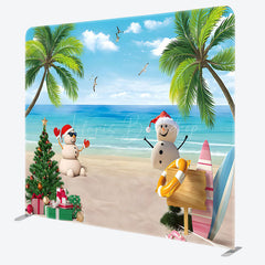 Lofaris Luau Palm Island Xmas In July Pillow Case Backdrop