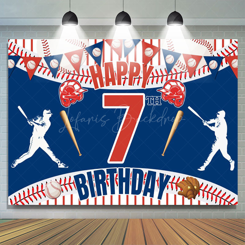 Lofaris Lucky 7 Baseball Happy Birthday Flag Sport Backdrop