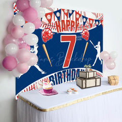 Lofaris Lucky 7 Baseball Happy Birthday Flag Sport Backdrop