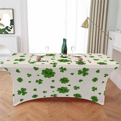 Lofaris Lucky Green Leaves St Patricks Day Stretch Table Cover