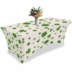 Lofaris Lucky Green Leaves St Patricks Day Stretch Table Cover