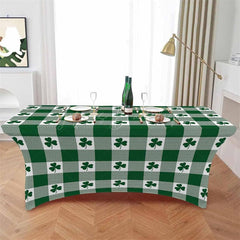 Lofaris Lucky Leaf Clovers St Patricks Day Stretch Table Cover