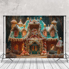 Lofaris Luxurious Candy Gingerbread House Christmas Backdrop