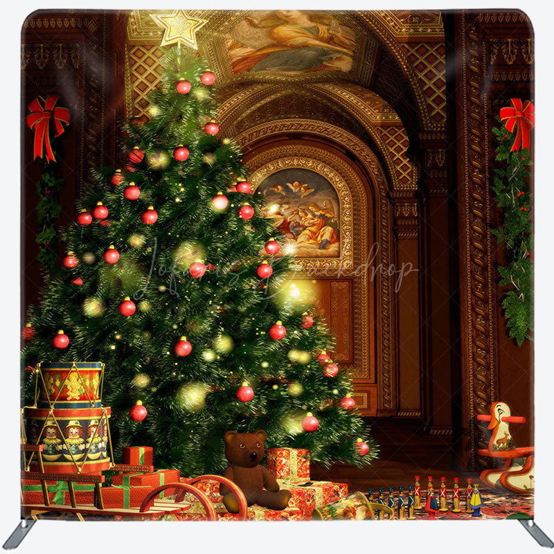 Lofaris Luxury Arch Christmas Tree Tension Fabric Backdrop