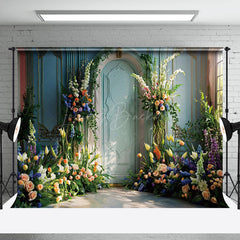 Lofaris Luxury Blue Wall Floral Greeenry Wedding Backdrop