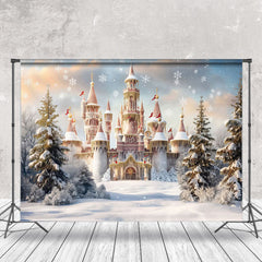 Lofaris Luxury Castle Snowflake Trees Christmas Backdrop