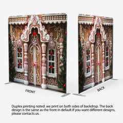 Lofaris Luxury Gingerbread Candy House Xmas Tension Backdrop