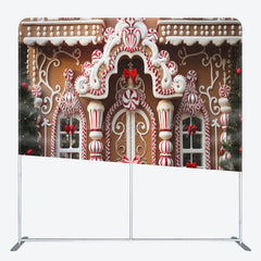 Lofaris Luxury Gingerbread Candy House Xmas Tension Backdrop