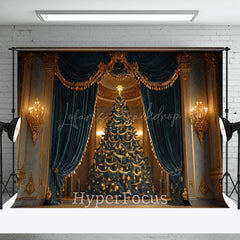 Lofaris Luxury Gold Curtain Xmas Tree Christmas Vibe Backdrop