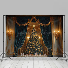 Lofaris Luxury Gold Curtain Xmas Tree Christmas Vibe Backdrop