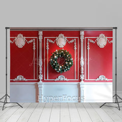 Lofaris Luxury Red White Wall Wreath Christmas Vibe Backdrop