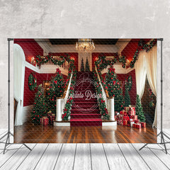 Lofaris Luxury Staircase Xmas Tree Gift Christmas Backdrop