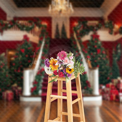 Lofaris Luxury Staircase Xmas Tree Gift Christmas Backdrop