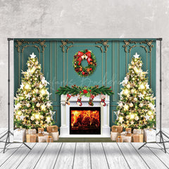 Lofaris Luxury Wall Wreath Fireplace Tree Christmas Backdrop