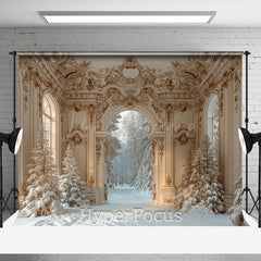 Lofaris Luxury White Palace Architecture Winter Backdrop