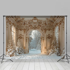 Lofaris Luxury White Palace Architecture Winter Backdrop