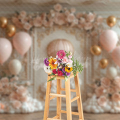 Lofaris Luxury White Wall Rose Balloons Wedding Backdrop