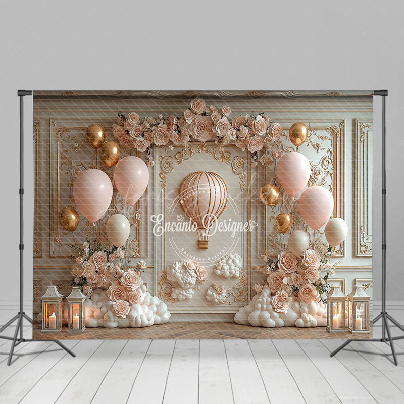 Lofaris Luxury White Wall Rose Balloons Wedding Backdrop