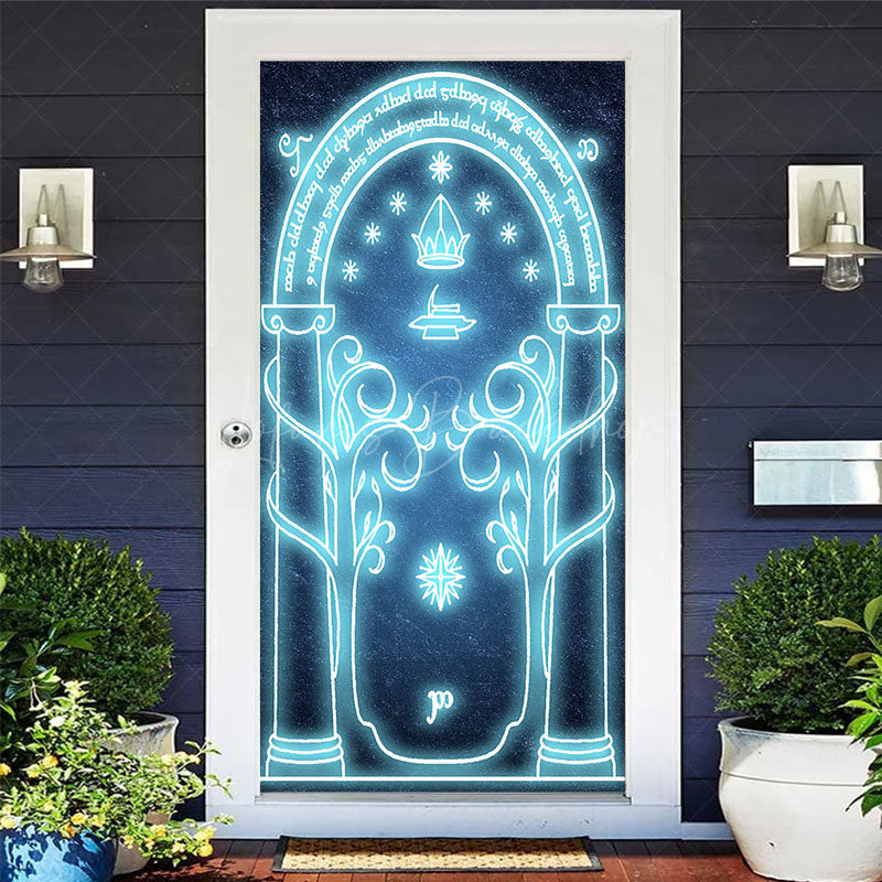 Lofaris Magical Blue Lighted Moria Gate Party Door Cover